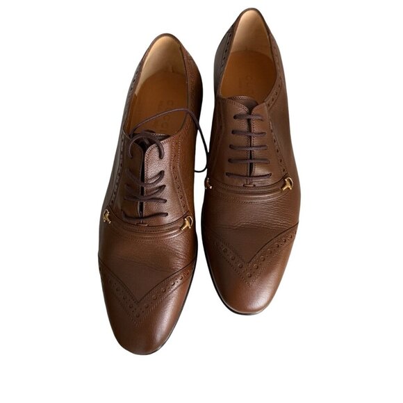 Gucci 745831 Men's Auroville Goat Brown Sugar Lace-up Loafer Shoe multiple sizes - Picture 4 of 13